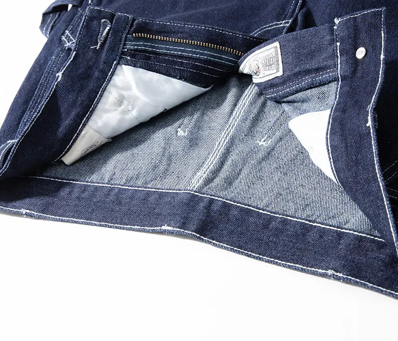 Original Denim Railway Worker Jeans Pants Amikaki Striped Longs Tooling Trousers