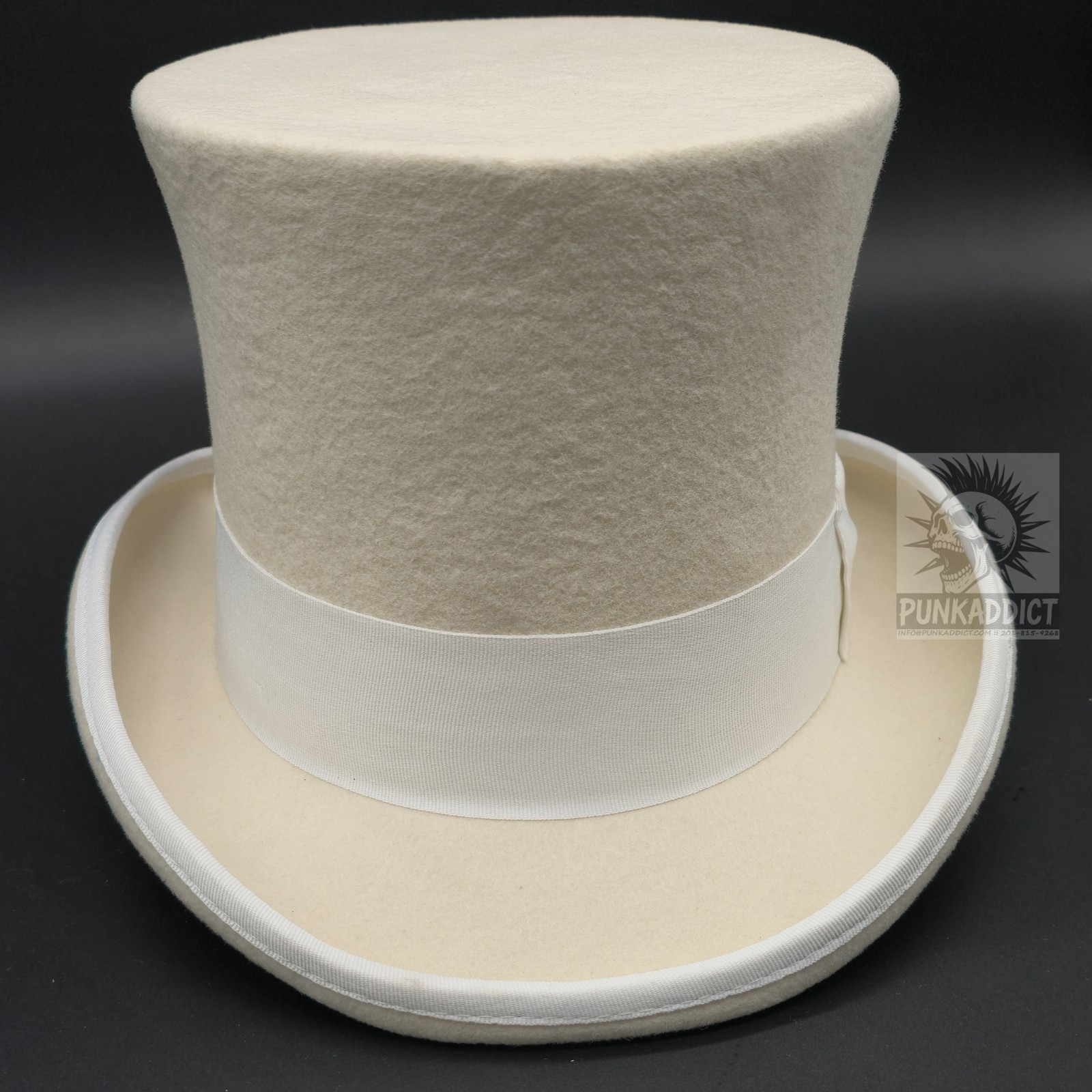 Gray Top Hat Wool Felt Victorian Slash Mad Hatter Steampunk Rock Star