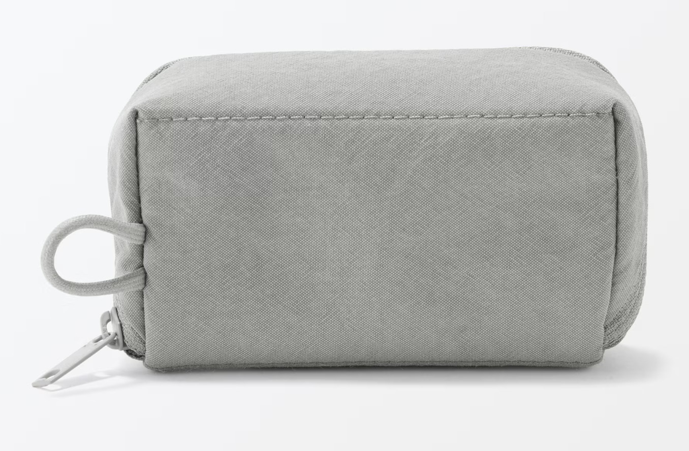 MUJI Wrinkled Nylon Wide Opening Pouch Small 4.3 x 2.4 x 1.4”(11x6x3.5cm) Japan