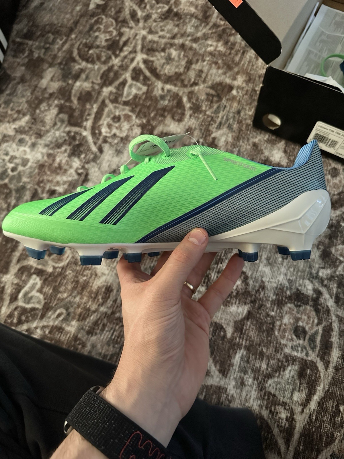 adidas adizero F50 TRX FG SYN Mens 9 Soccer Cleats Green/Blue/White G65310