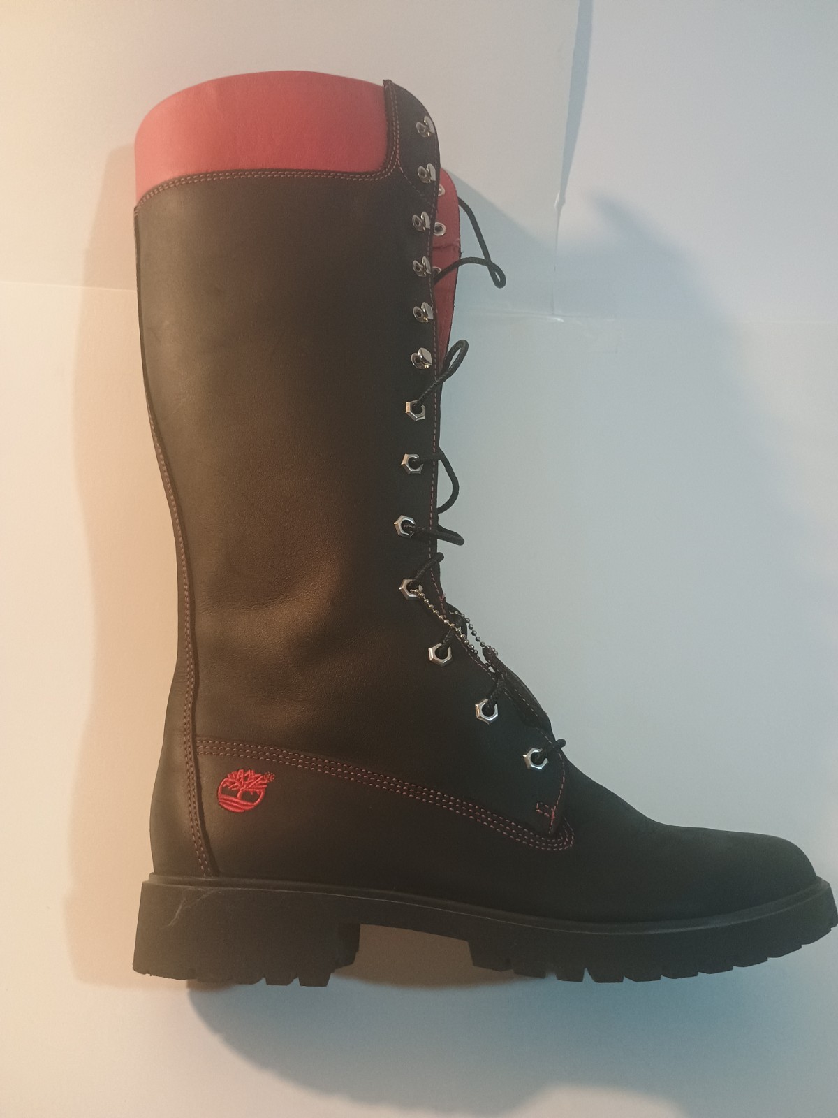Timberland Premium DYO 14″ Tall Waterproof Boots Black/Red Women’s 11 NIB