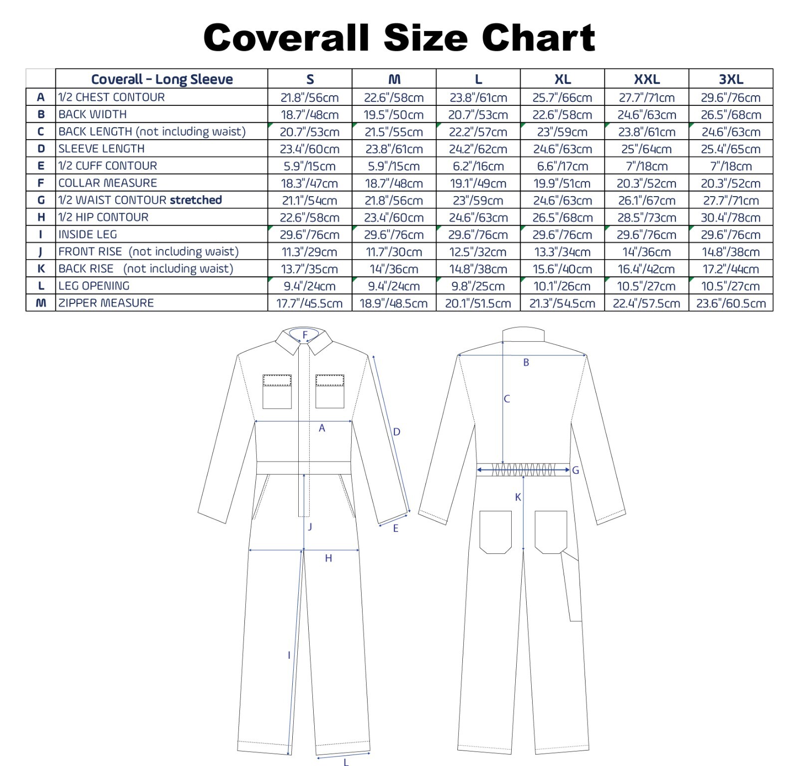 Men’s Coverall Long Sleeve Jumpsuit Cotton Blend Zipper Front Pockets Overalls