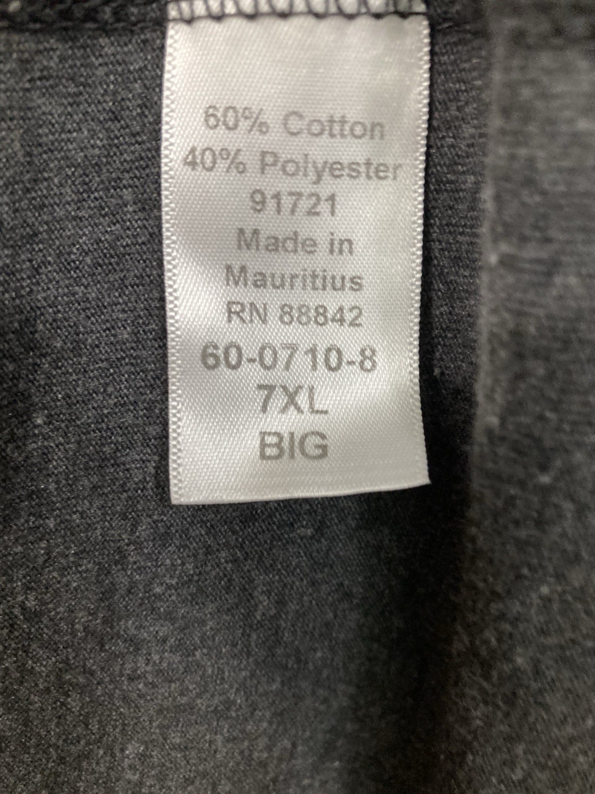 men’s 7xl big Kingsize crewneck s sleeve pocket tee shirt Heather Charcoal Grey