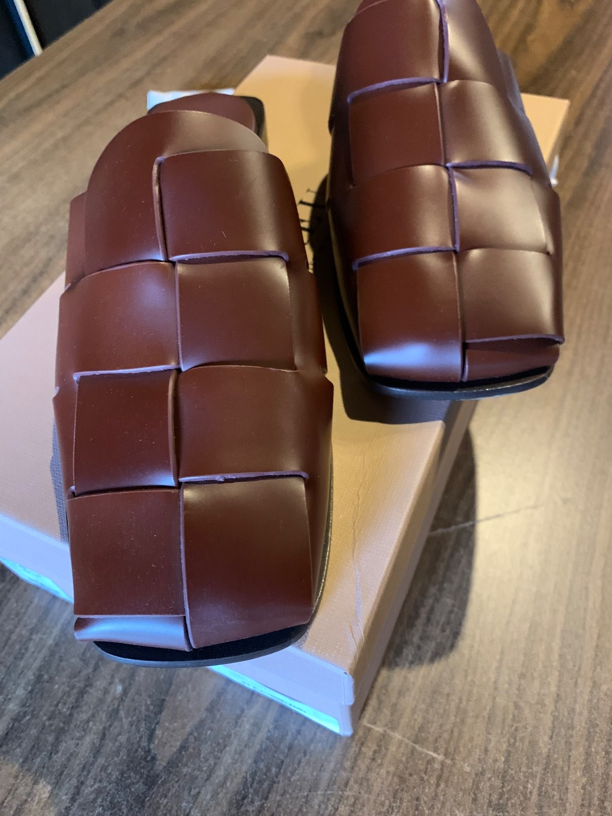 Hereu Coraia Interwoven Mule Sandals. Tan. Multiple Sizes. New In Box.