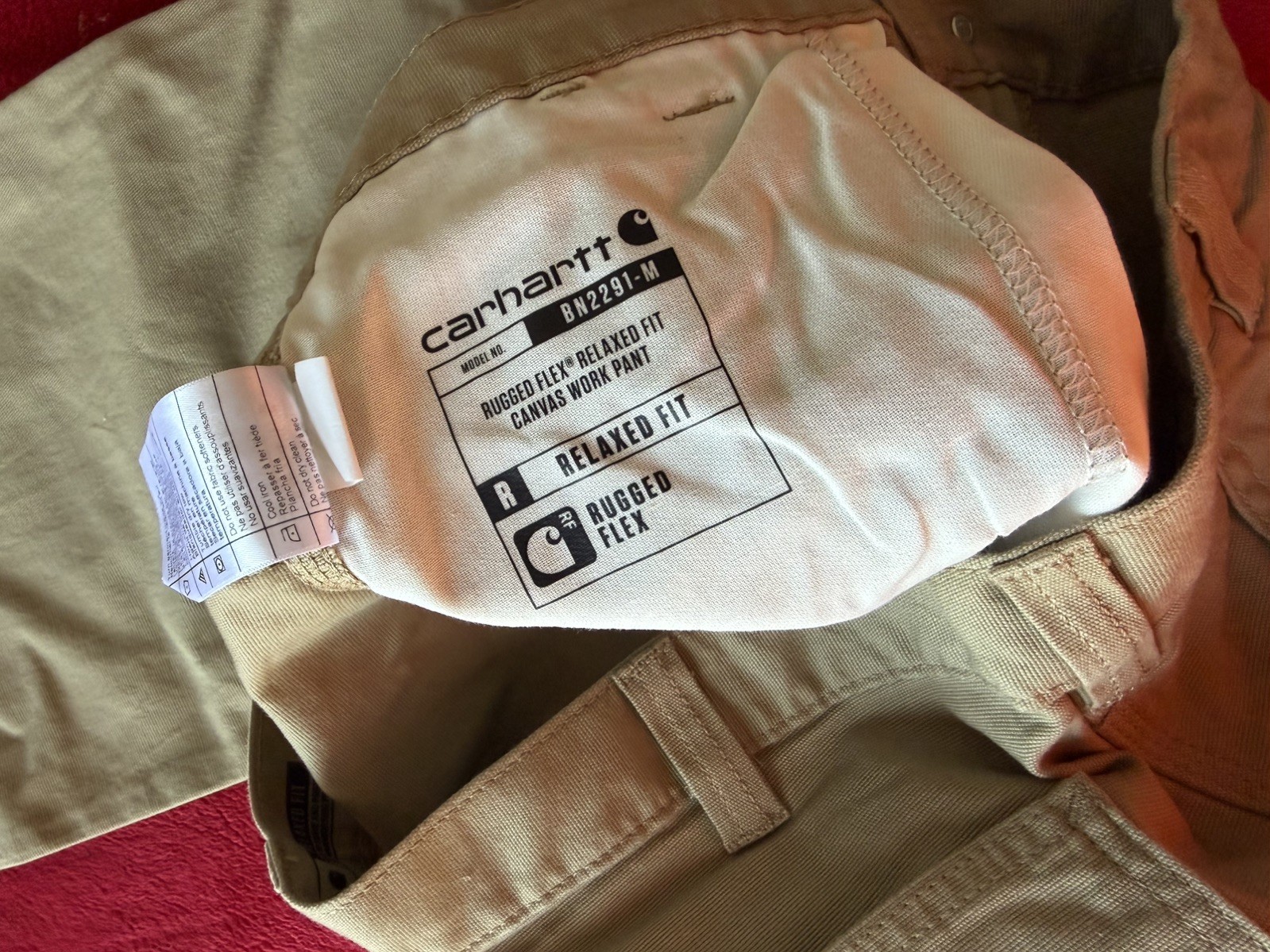 Carhartt Men’s Rugged Flex Canvas Work Pants Relaxed Fit Size 34×30 khaki NWT