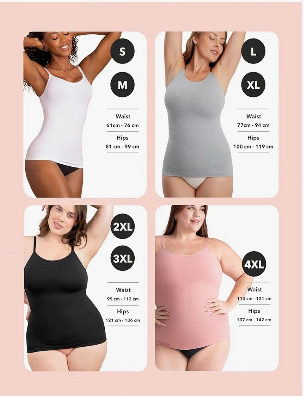 Shapermint Essentials Scoop Neck Cami, Women’s Cami Shapewear, 3XL