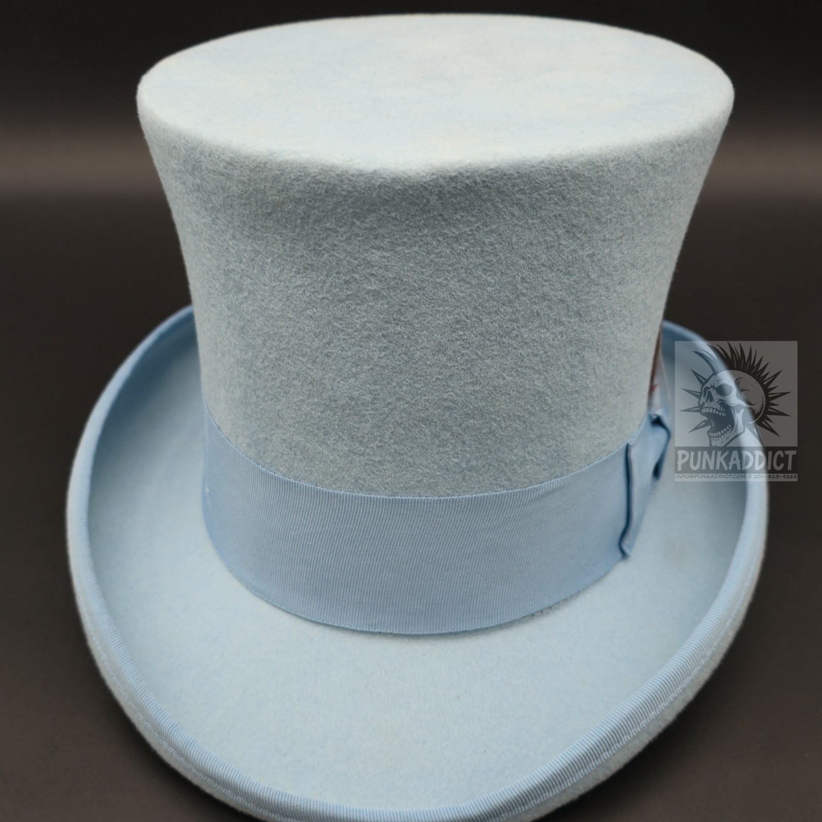 Gray Top Hat Wool Felt Victorian Slash Mad Hatter Steampunk Rock Star