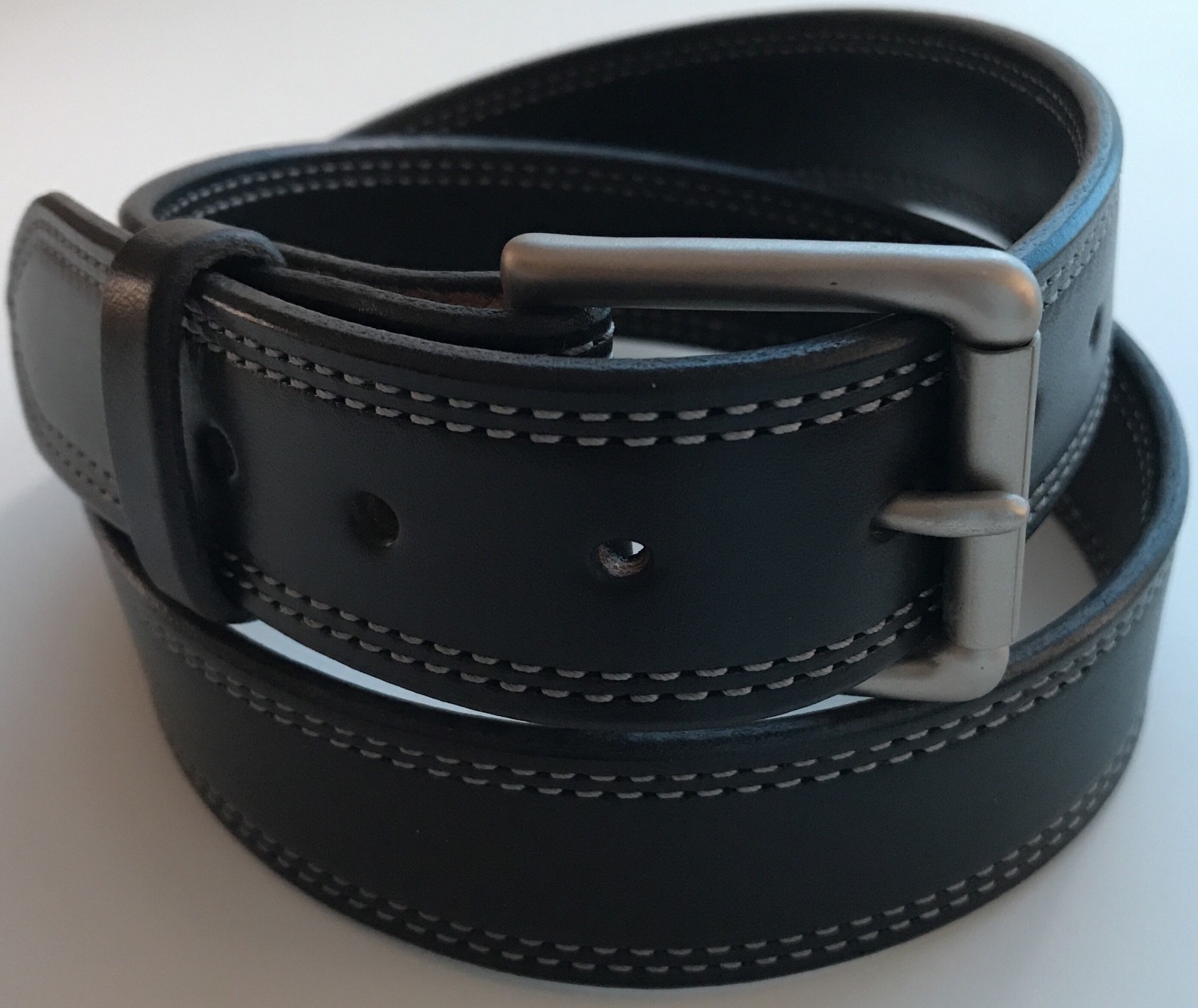 AMISH MADE WICKETT & CRAIG 1.5″ STITCHED REAL LEATHER WORK GUN HOLSTER BELT USA