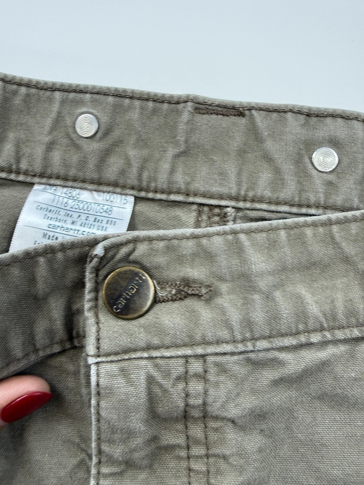 Carhartt Pants Mens 48×28 Brown Relaxed Fit Canvas Carpenter Workwear Utility