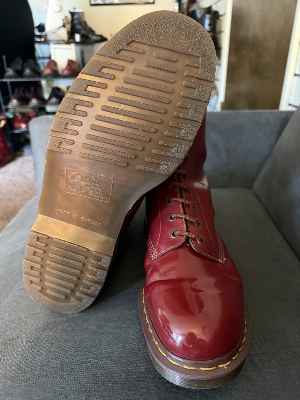 Dr. Martens Modern Vintage Made In England 1460 Red US 13, UK 12. MIE!!