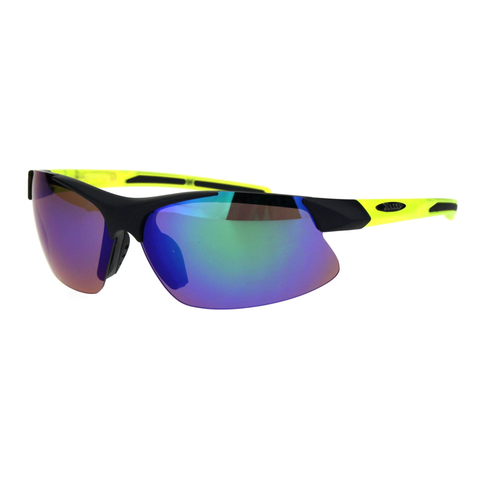 Xloop Sunglasses Mens Wrap Around Half Rim Lite Weight Sports Shades UV 400