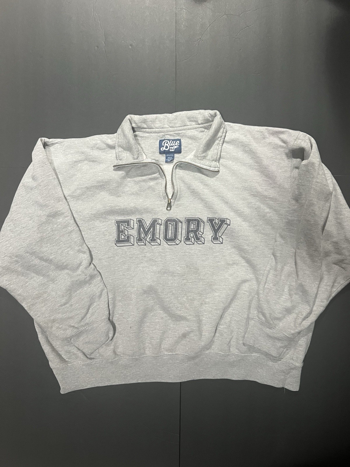Emory University grey crewneck sweatshirt stains as show. Size L #college