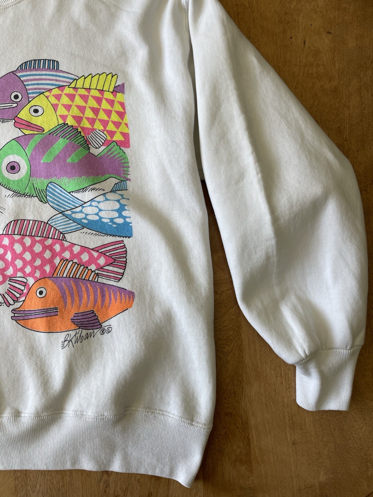 Vintage Crazy Shirt B Kliban Cat So Many Fish So Little Time Sweatshirt Size L