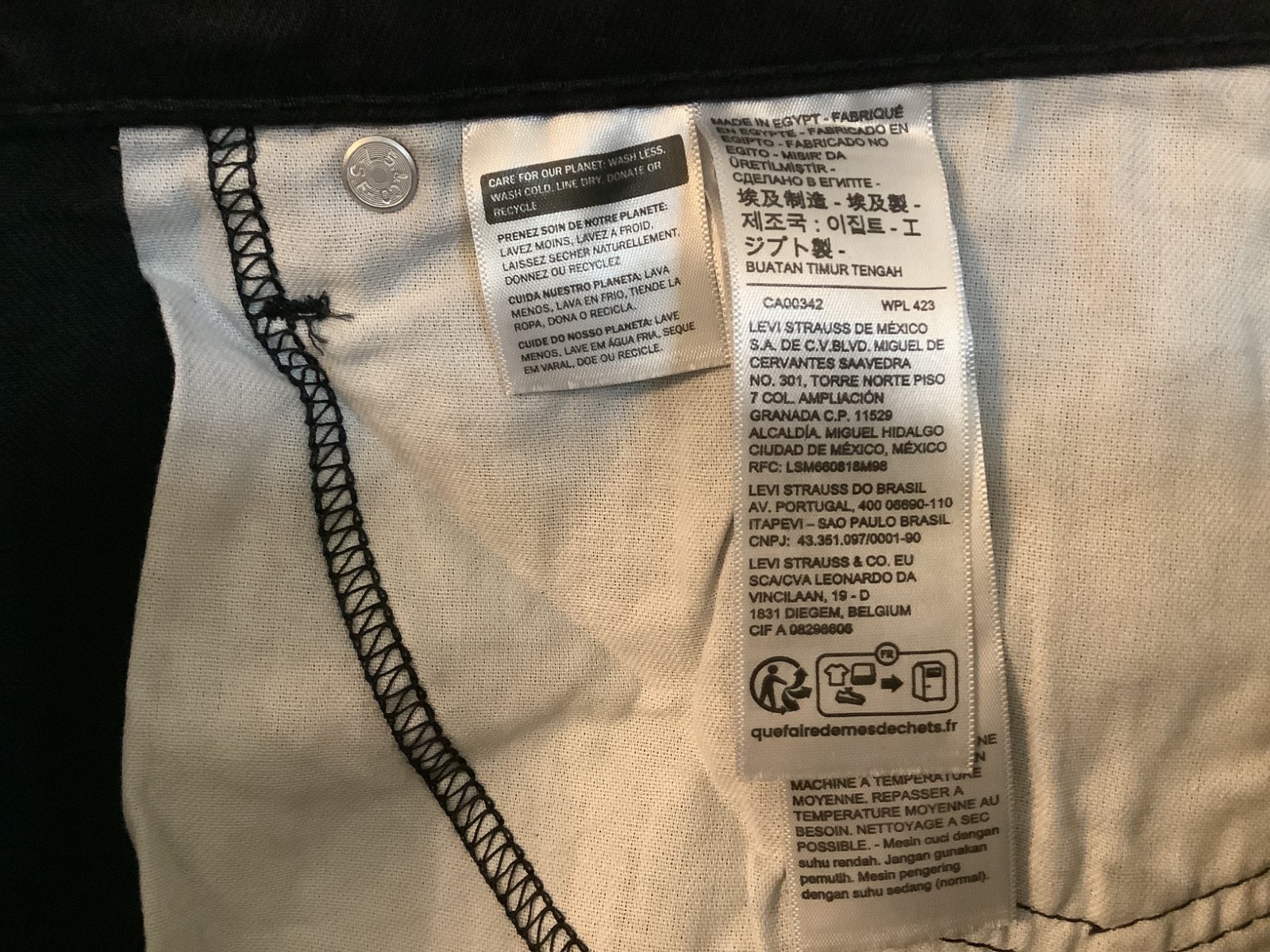 Levi’s 541 Jeans Men’s Athletic Taper All Seasons Tech Stretch 44×34 Black Color