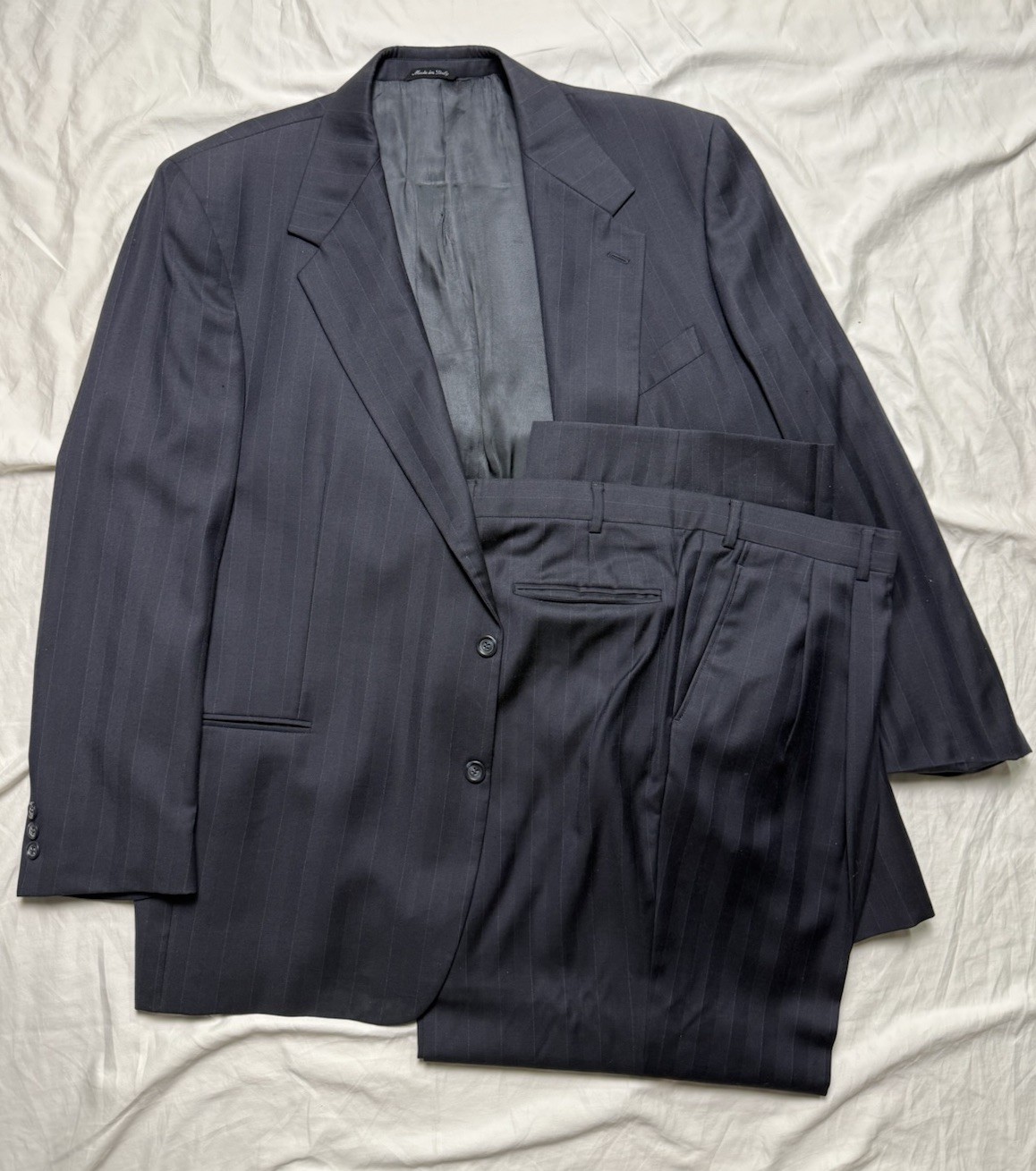 Vito Rufolo Suit Mens 48R 43×28 Made in Italy Lessona Super 100s 2 Piece Cuffed