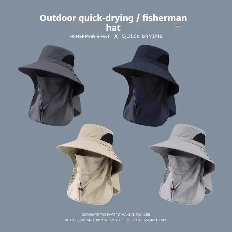 Wide Brim Sun Hat UV Protection Bucket Cap For Hiking Camping Fishing Safari Men