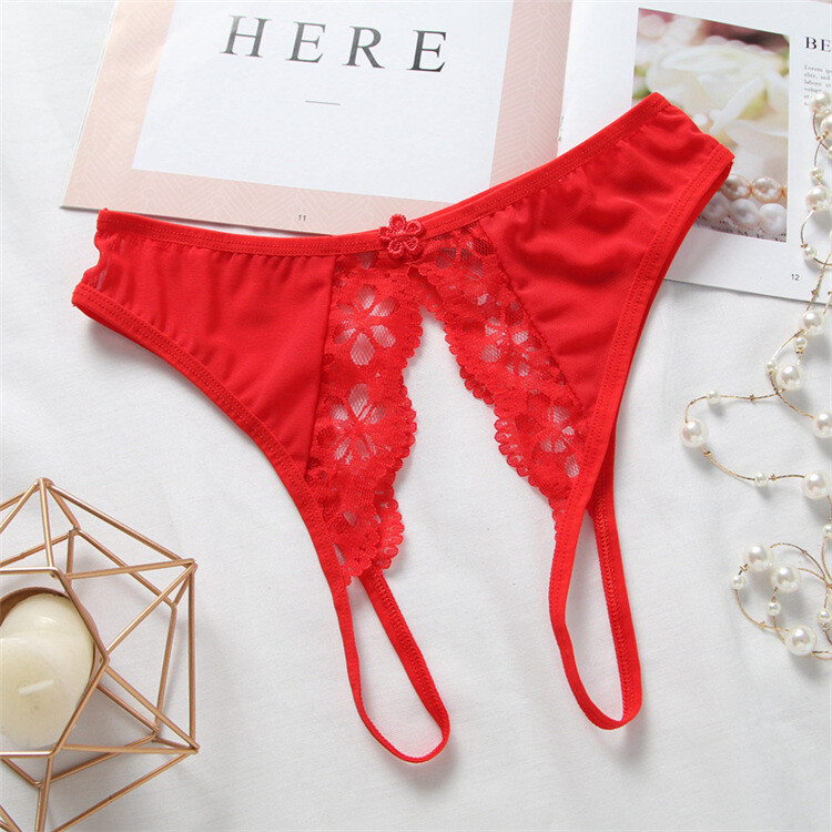 Sexy Women’s Crotchles Panties Lingeries Cheeky Sheer Lace Thong Brief Underwear