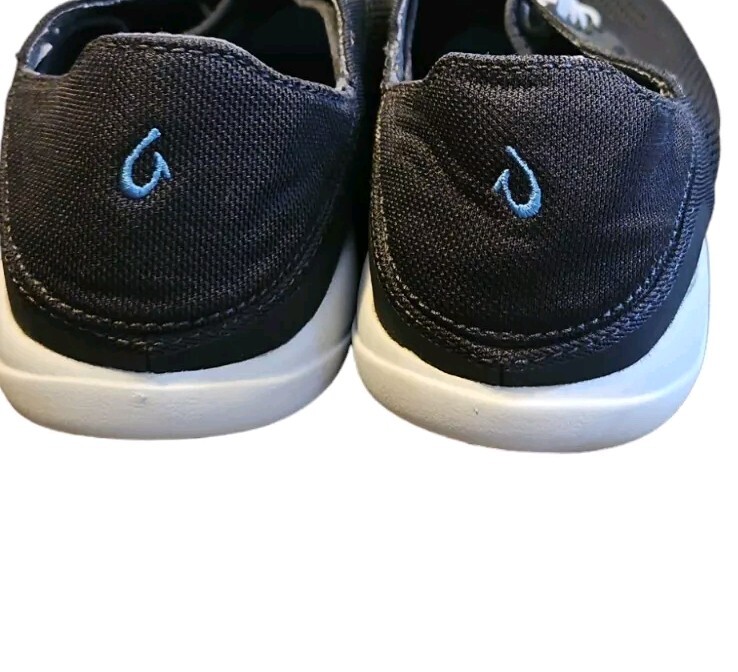 Olukai Nohea Moku Deck Shoes Mens 9 Loafers Mesh Black Day Boat Slip Ons