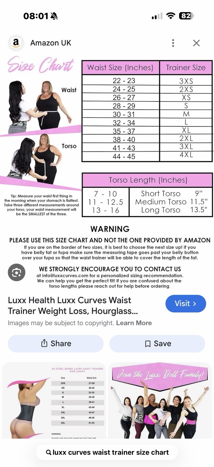 Medium Luxx Curves Waist Trainer Black Latex Firm Compression Women’s Shapewear