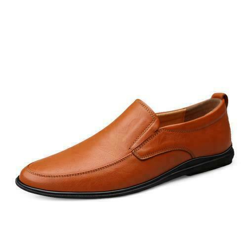 Men faux Leather Slip On Loafers Pointed Toe Business Casual Dress Walking Shoes