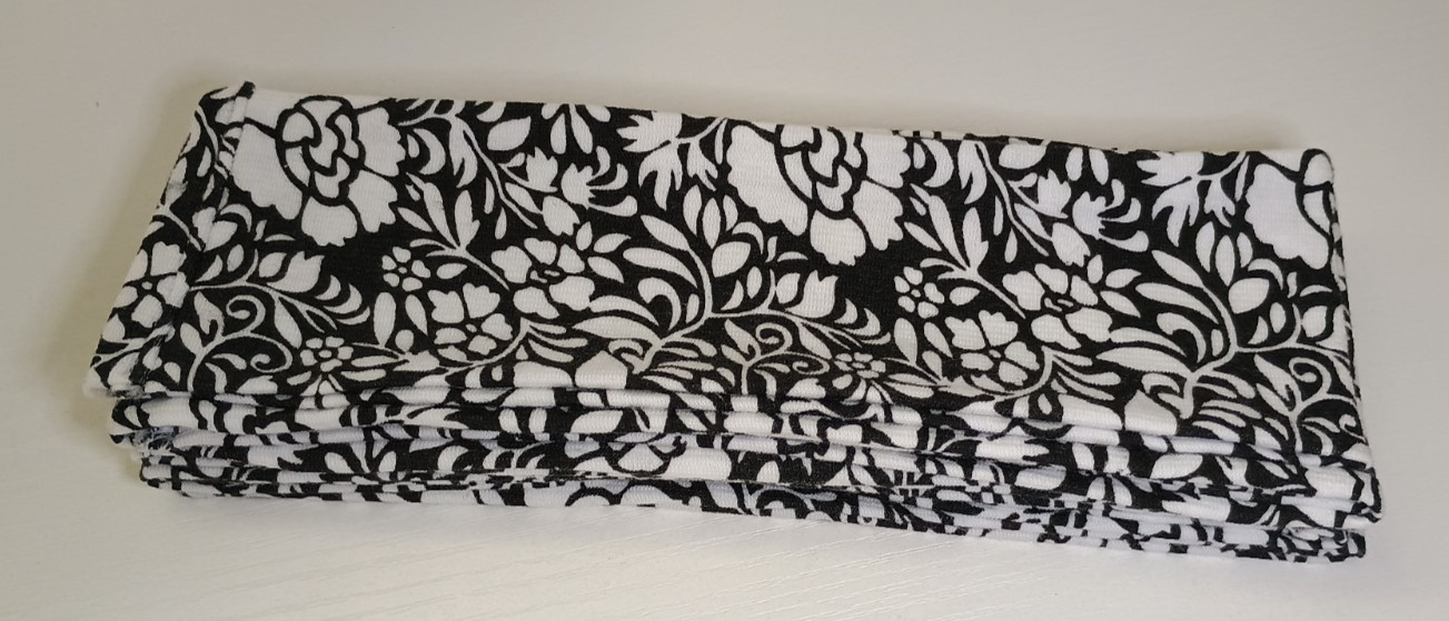 Wide Stretch Basic Headwraps – Black and White
