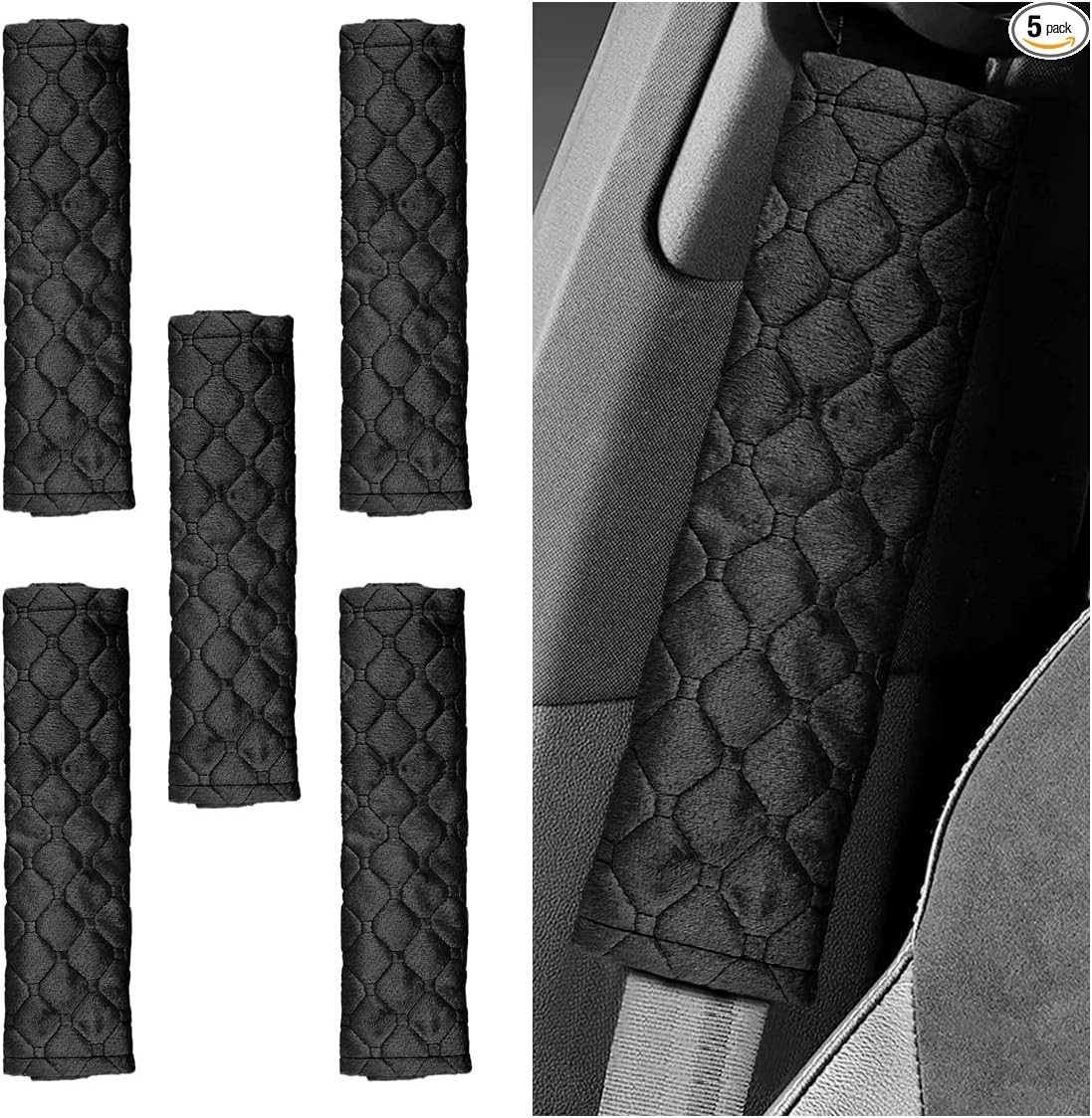 5PCS Soft Car Seat Belt Shoulder Pads – Comfort Cushion Covers fo Color: Black