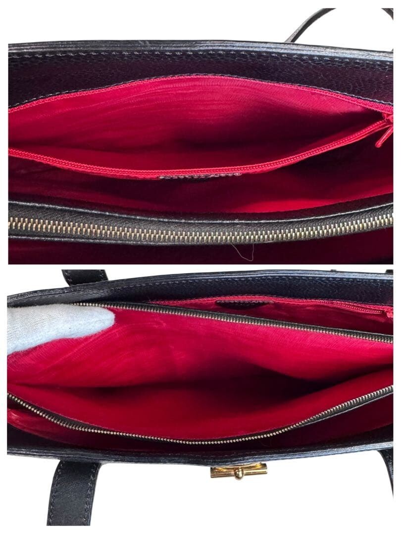 CELINE Tote bag Leather Black Vintage Authentic From Japan