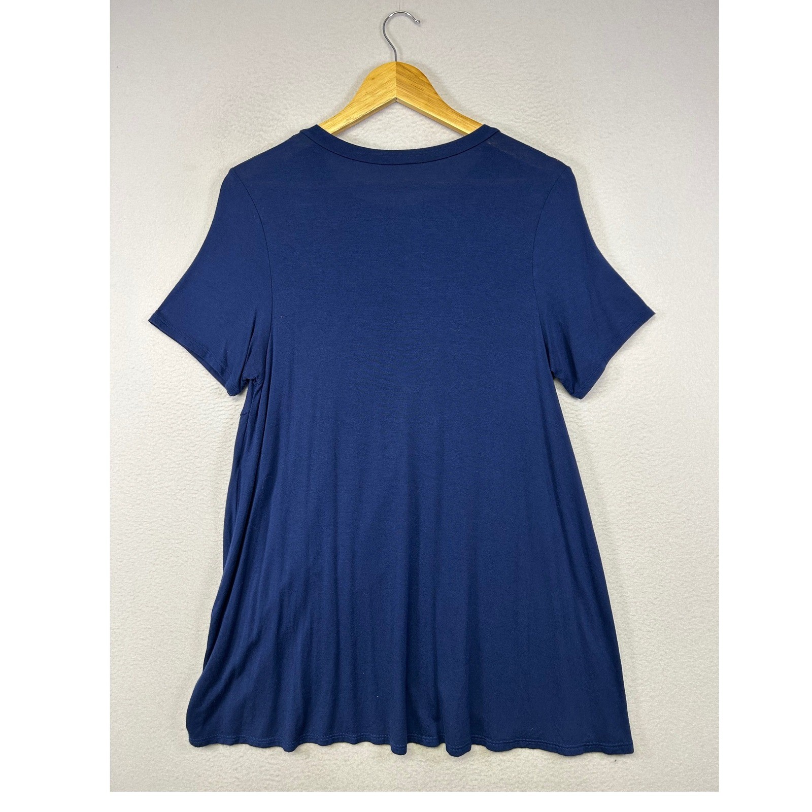 Minimalist Azules Women M Navy Blue Side Knot Asymmetrical Tunic Top ATP-2298 RS