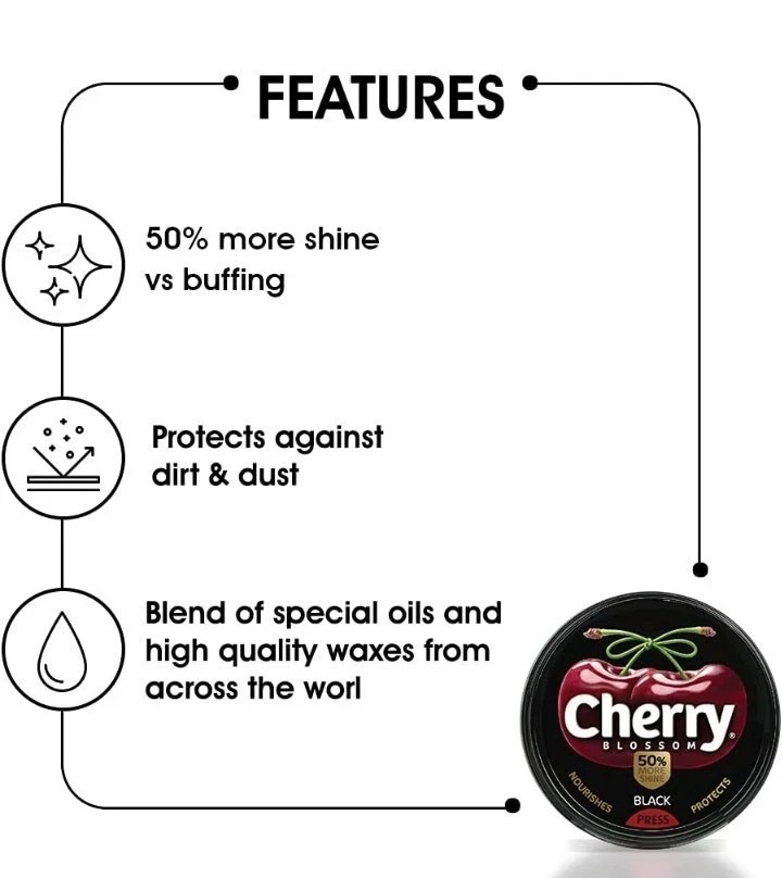 Cherry Blossom Shoe Polish Black and Brown, 40g each