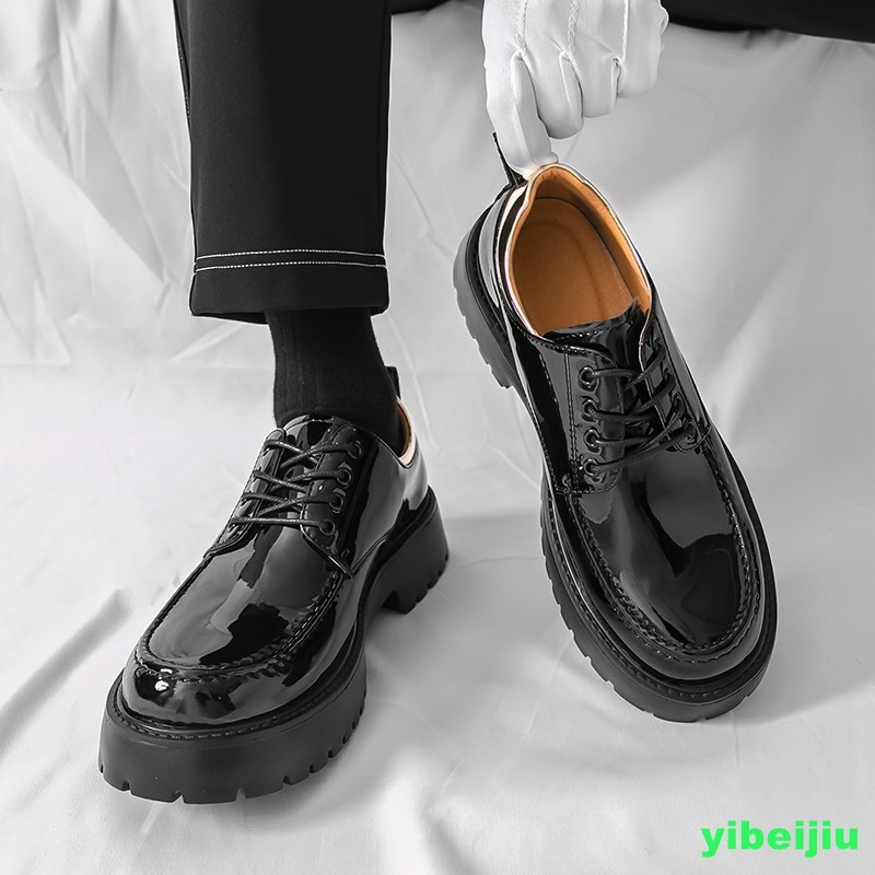 Mens Evening Lace Up Patent Leather Round Toe Derby Evening Shoes Oxford Man New