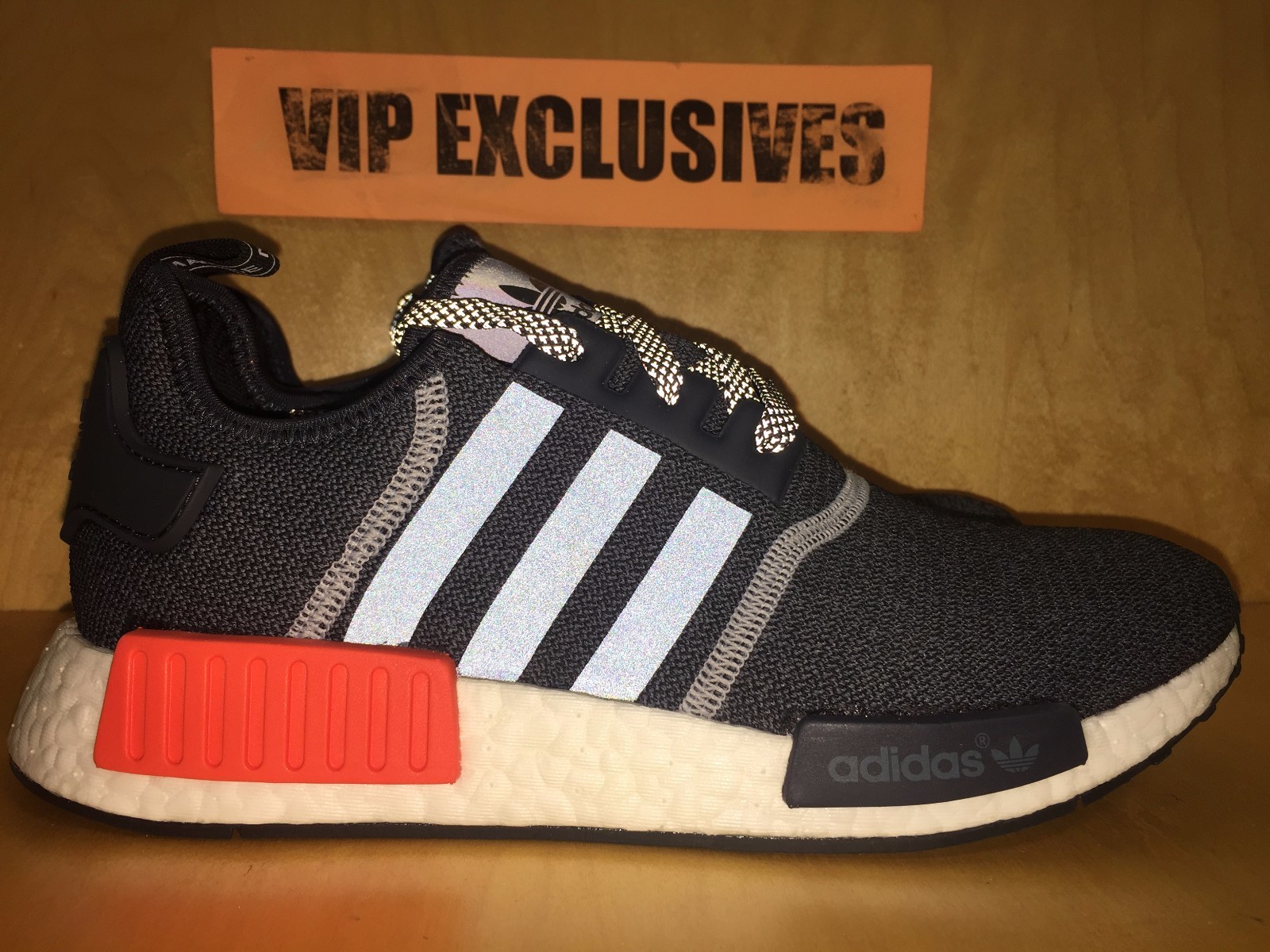 Adidas NMD R1 Runner Charcoal Grey Orange 3M Mesh Nomad S31510