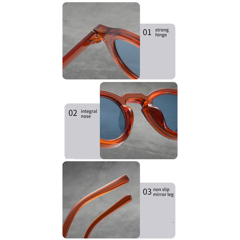 Unisex Round UV Protection Sunglasses Fashion Thick Frame Driving Shade Glasses