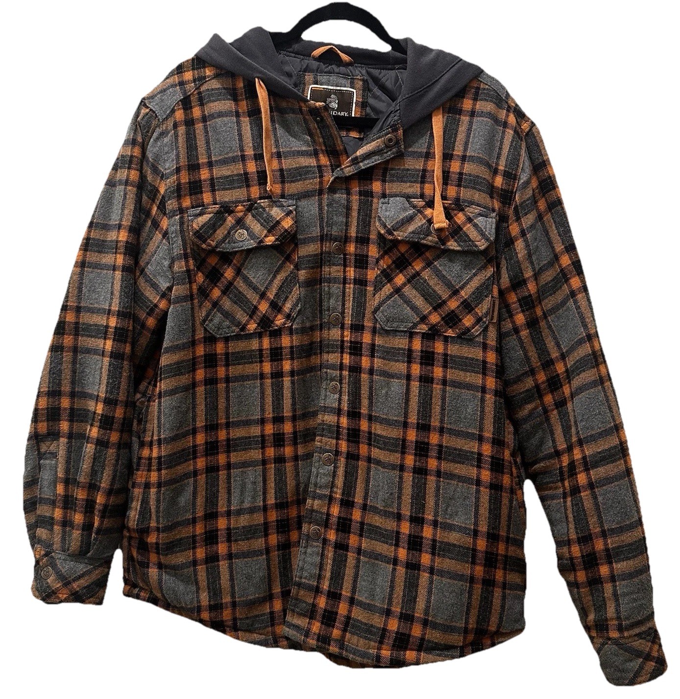 Legendary Outfitters Men’s Cotton Flannel Hooded Jacket Insulated Plaid Size Med