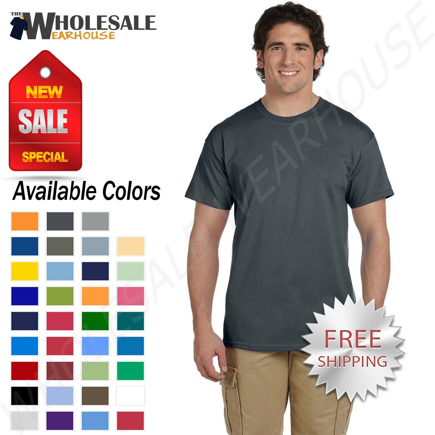 Gildan Mens Short Sleeves Heavy Weight Cotton 6 oz S-5XL T-Shirt M-G200