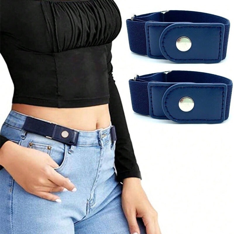 4× Men Women Buckle-free Elastic Invisible Waist Belt for Jeans No Bulge Hassle