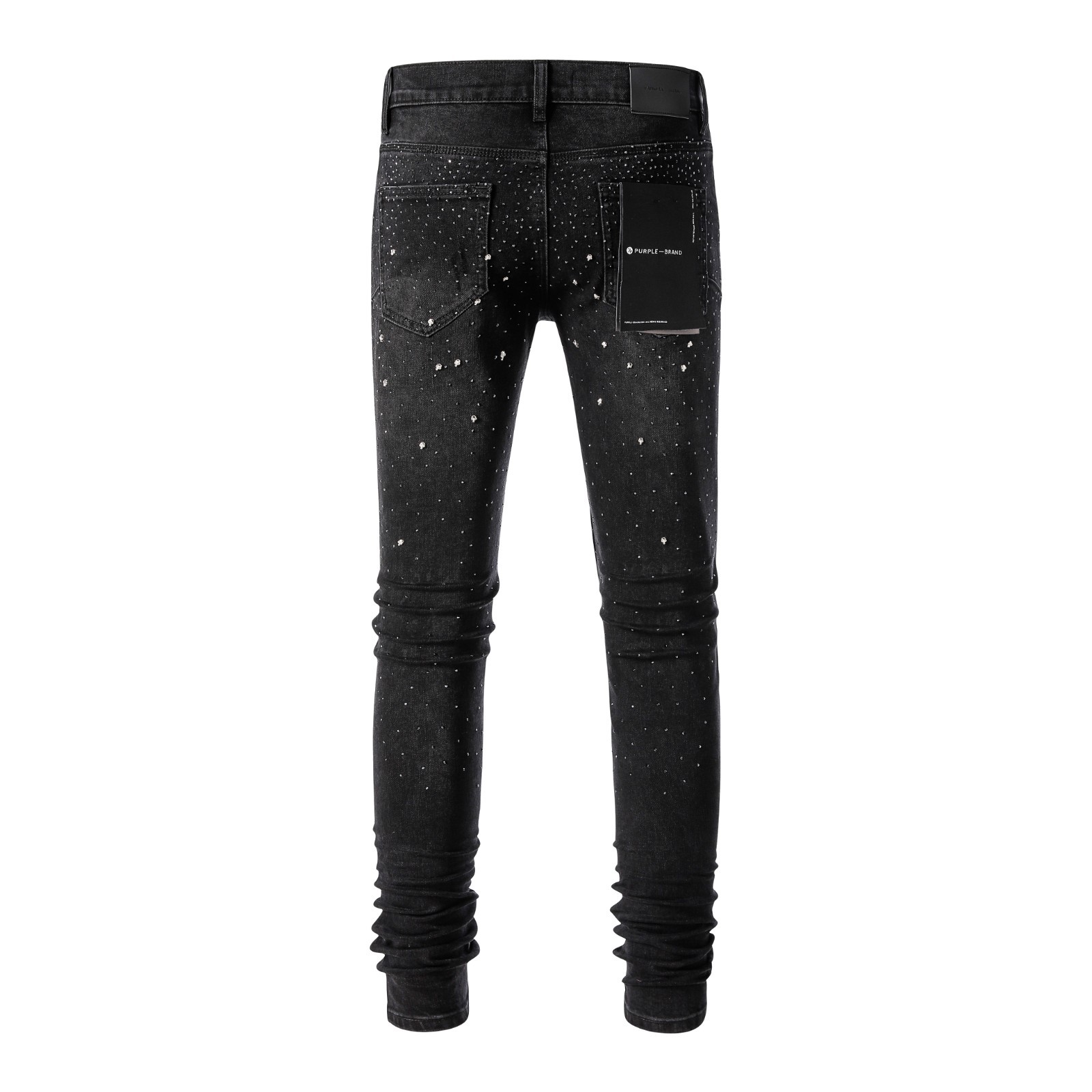 2026 New Purple brand Men’s personalized Rhinestone Leisure fashion jeans