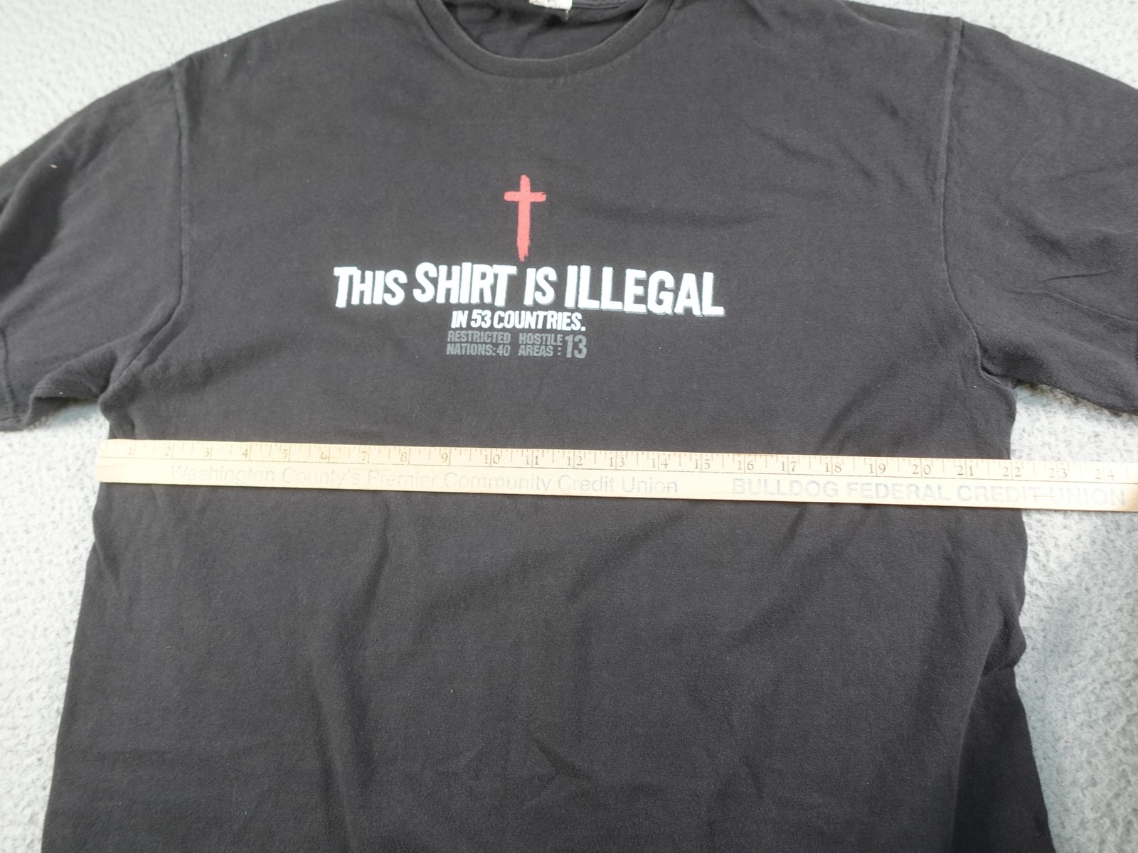 This Shirt Is Illegal Christian Shirt Mens XL Black Jesus Cross Romans 1:16 Y2K