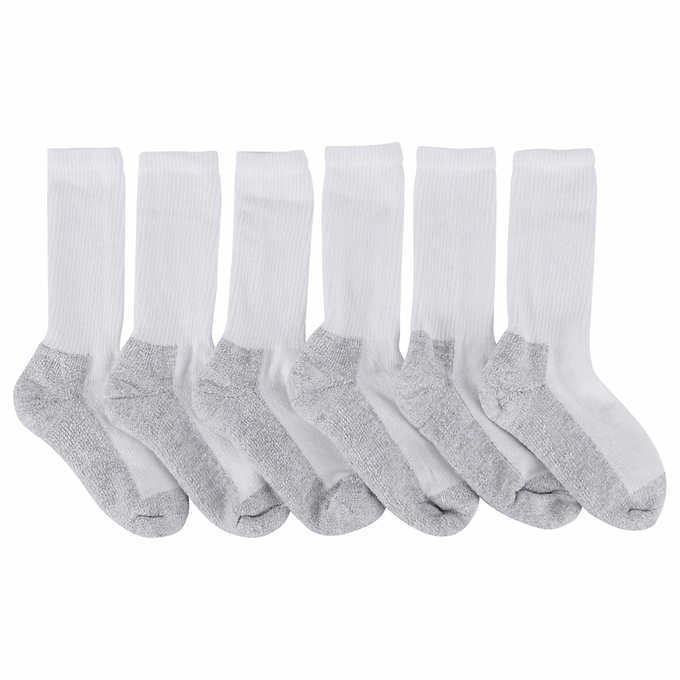 6 PACK COSTCO HEAD POWER CUSHIONED SOCKS WHITE MEN’S SIZE 9-11 CUSHION / NWOT