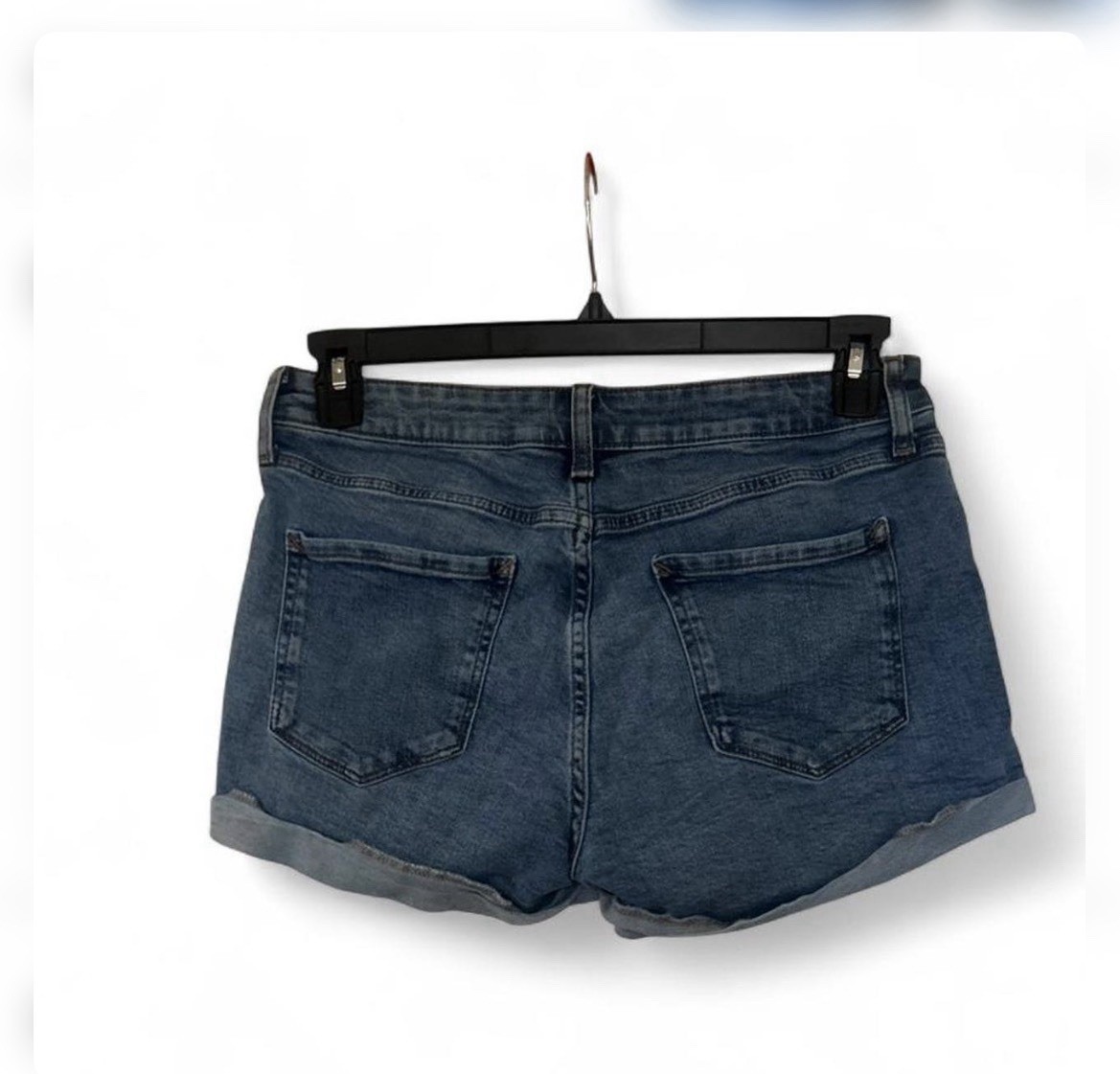 a.n.a Women’s Blue Shortie Short Denim Shorts 10 Mid-Rise 3.5″ Cuffed 5-Pocket