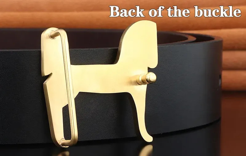 Grade Stainless steel horse 3.8cm wide slide buckle men belts High genuine.