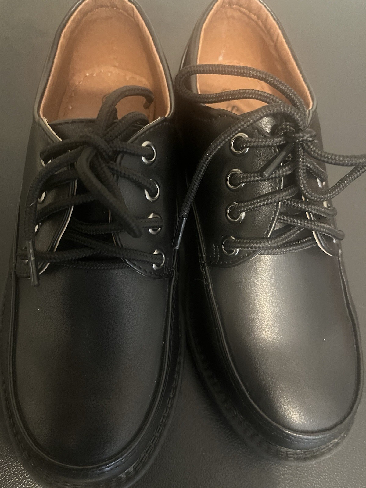 School Rld Men’s Black Lace-Up Dress Oxford Shoes Round Toe Solid Size 12