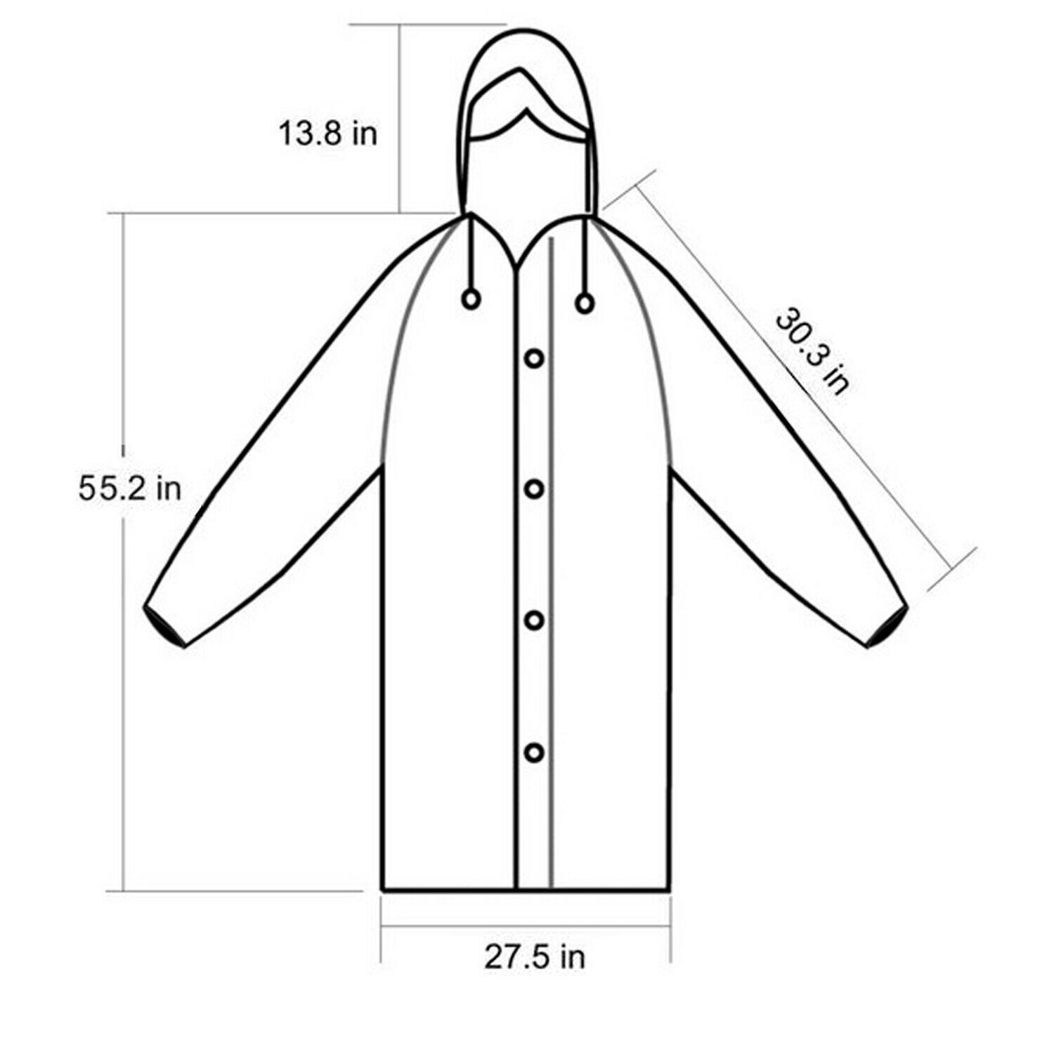 Unisex Adult Waterproof Raincoat Rain Coat Hooded Jacket Poncho Rainwear Camping
