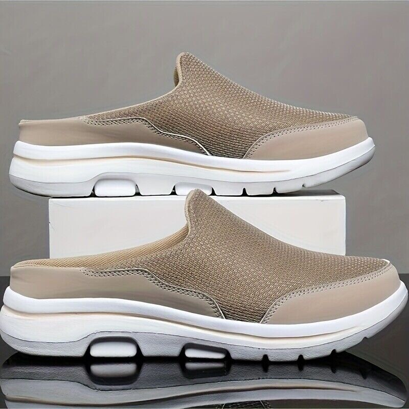 Men’s Slip-on Mules Half Sneakers Casual Walking Shoes Outdoor Backless Sneakers