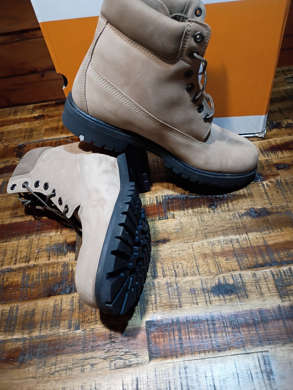 Mens Timberland Premium Waterproof Med Beige Premium Nubuck Lthr Boot SZ 12