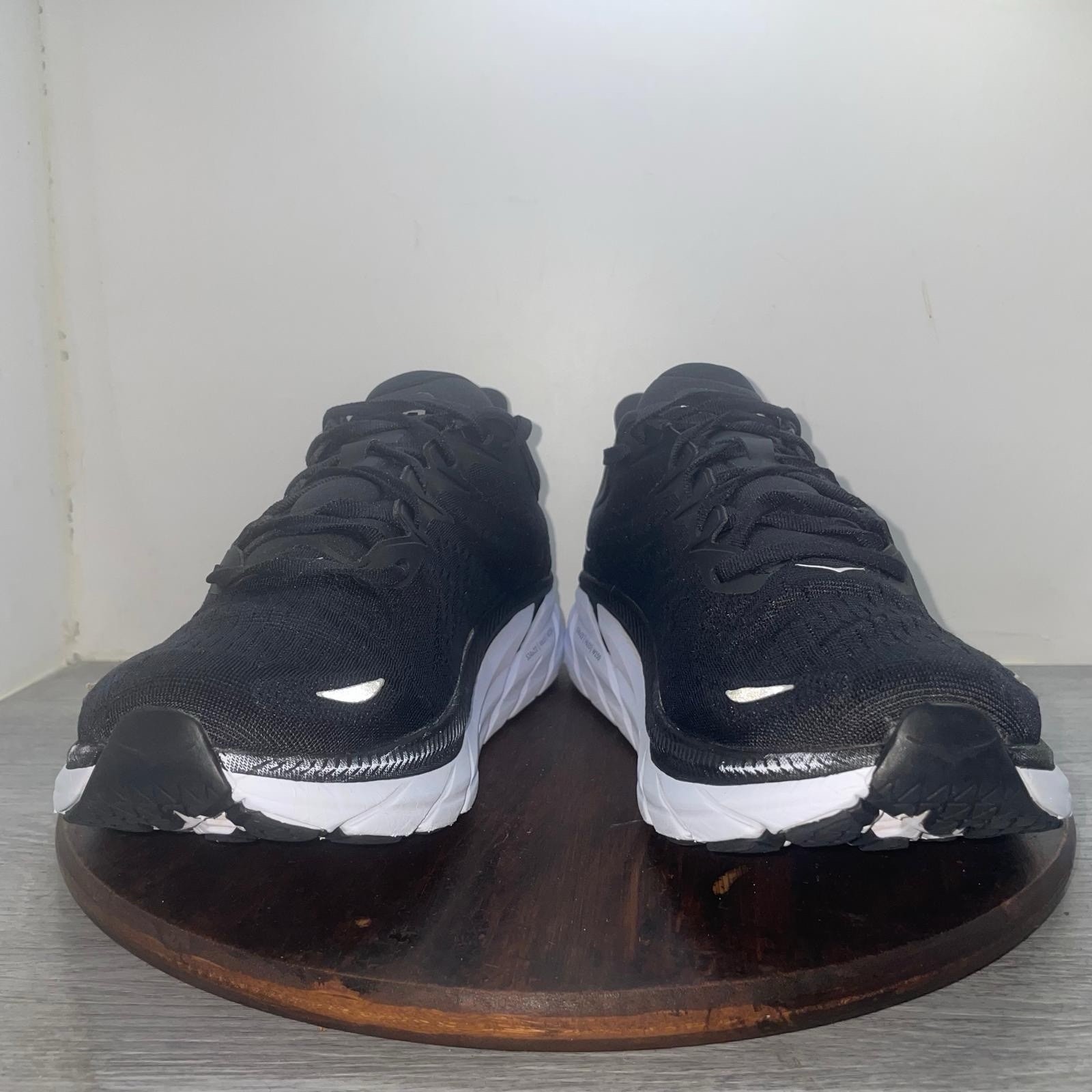 Hoka One One Clifton 8 Men’s 12.5 Black White Athletic Running Shoes Sneakers