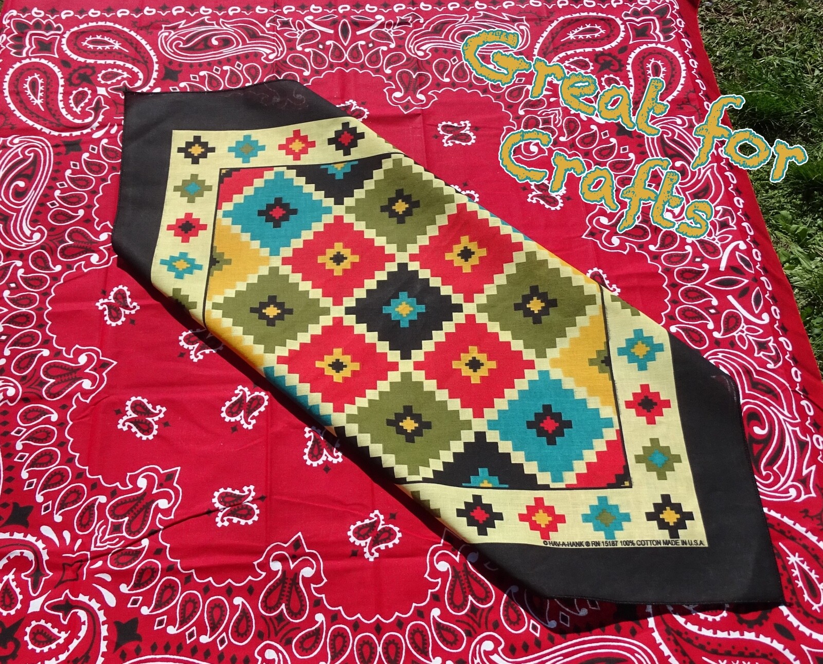 Southwest Argyle 22×22 Bandanna