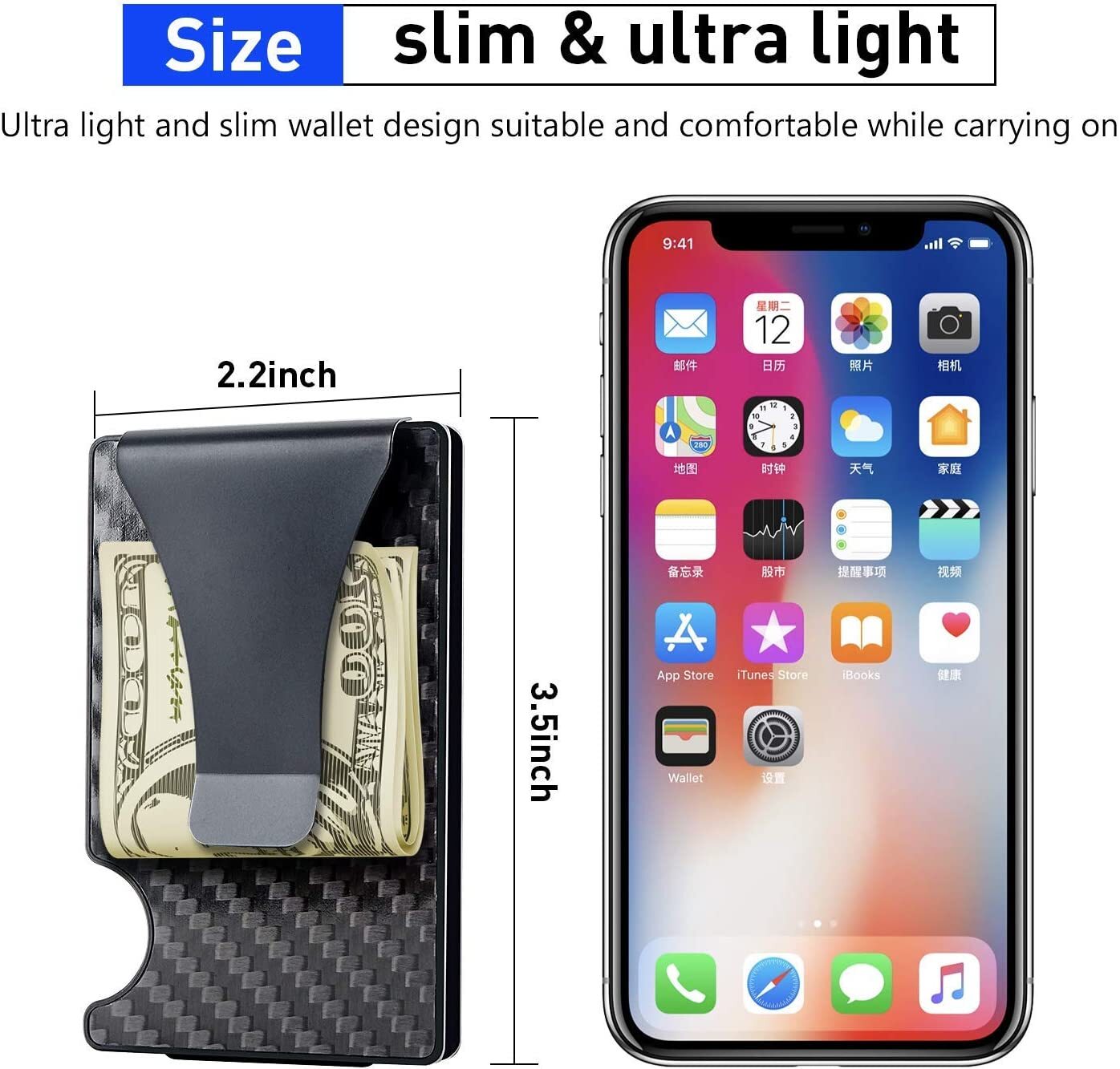 Minimalist Slim Wallet for Men SCREWLESS Metal Carbon Fiber Card Holder Hombres