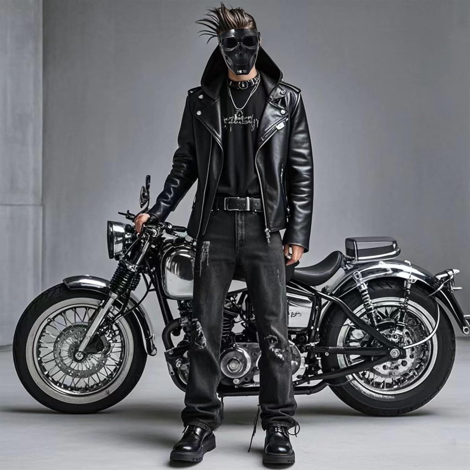 Motorcycle Mask Full Face,Masks Skull Skeleton with Goggles Impact Resistant …