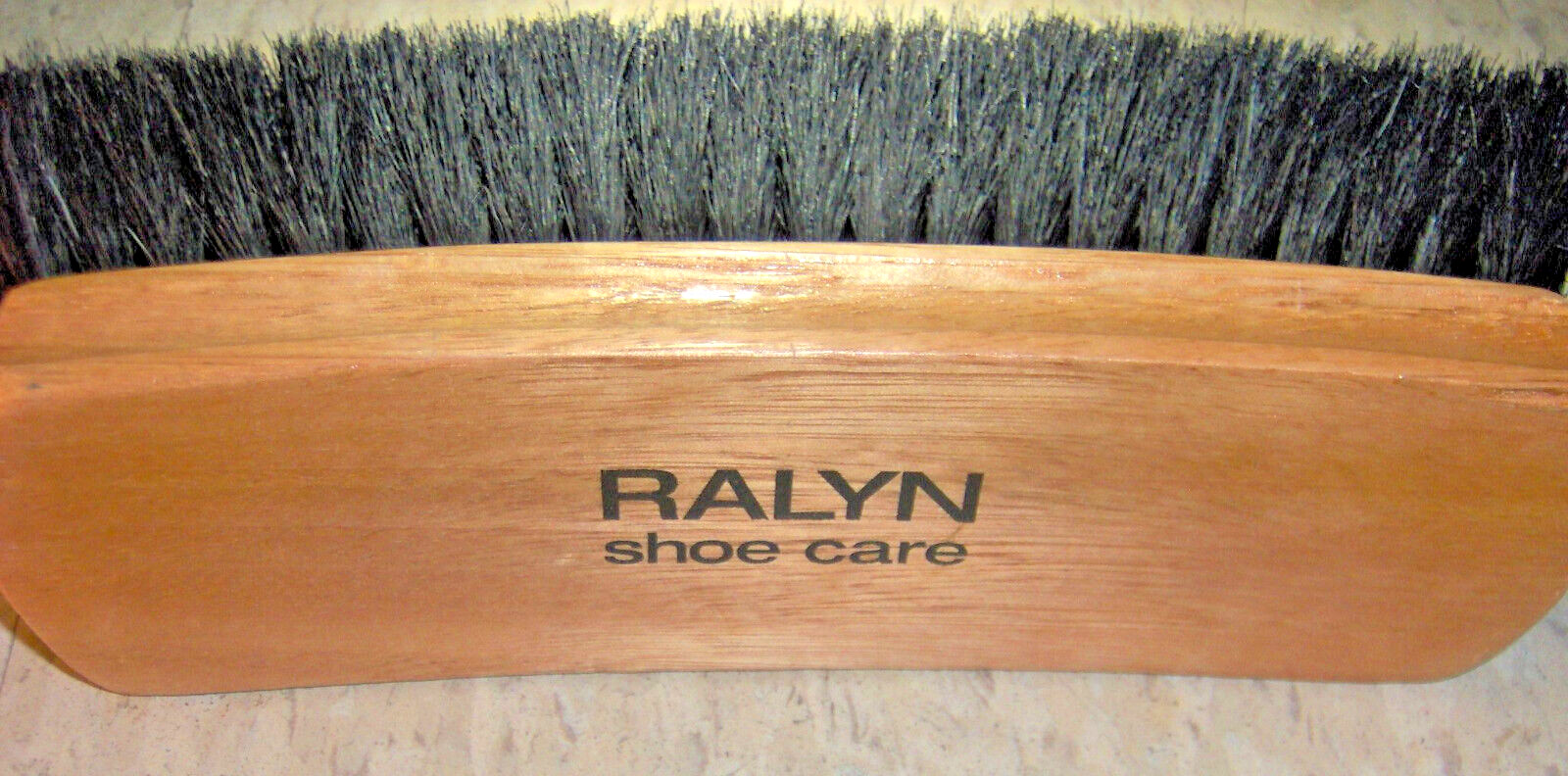 Pro LARGE Shine Brush for Shoe Boot 8″ Black Dark 100% HorseHair Bristles RALYN