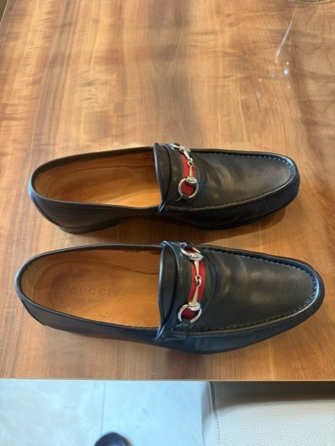Gucci Horsebit Loafers Mens 8 D Flats 1953 Iconic Web Black Slip On Shoes